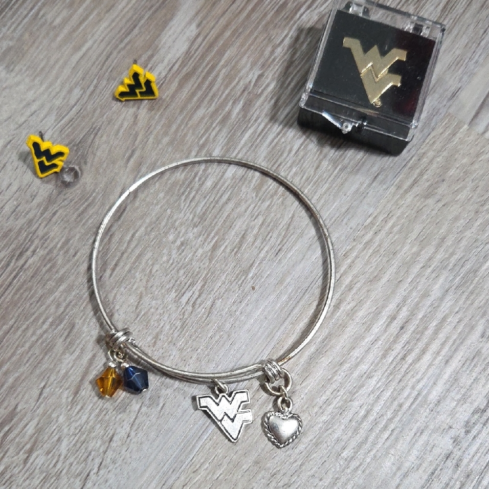 WEST VIRGINIA CHARM BRACELET EARINGS AND PIN